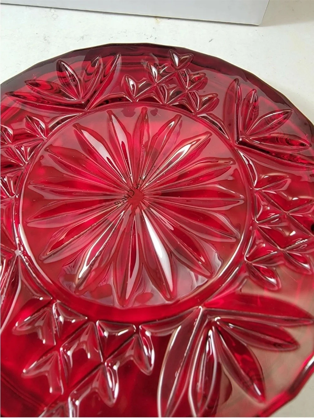 Shannon by Godinger Dublin Red Crystal Glass Coaster Set of 4